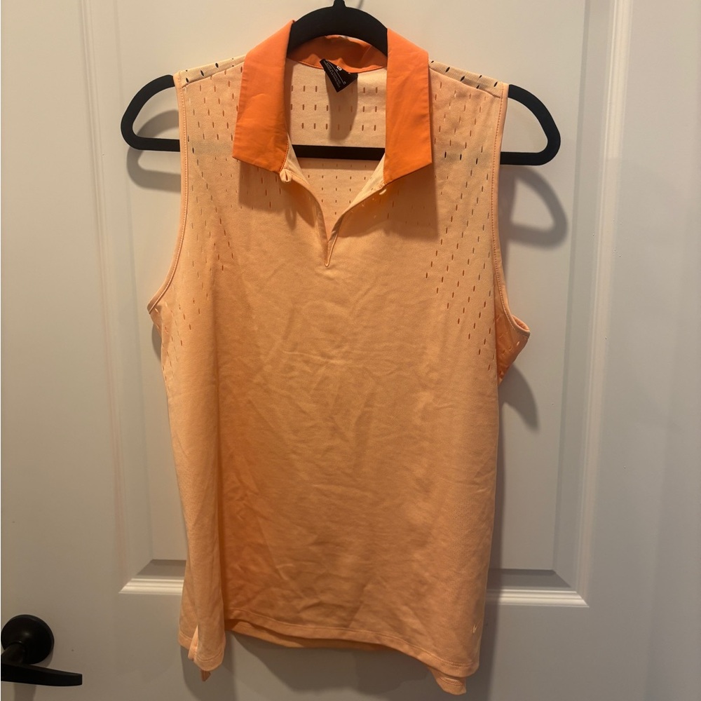 Nike Peach Sleeveless Blouse with Orange Collar